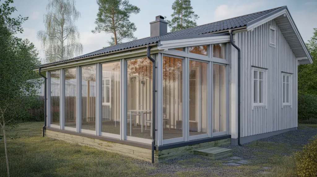 inglasning av veranda med fasta partier i bollstan s upplands v sby